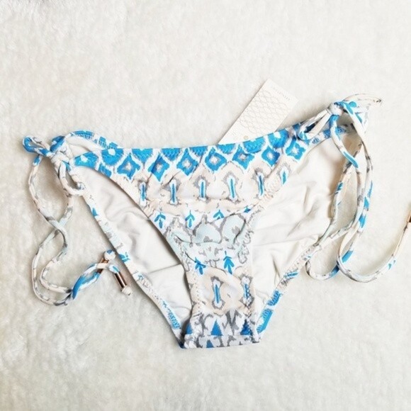 NWT Eberjey Womens Large Bleached Blues Kate Side Ties Low Rise Bikini Bottom - Picture 3 of 7